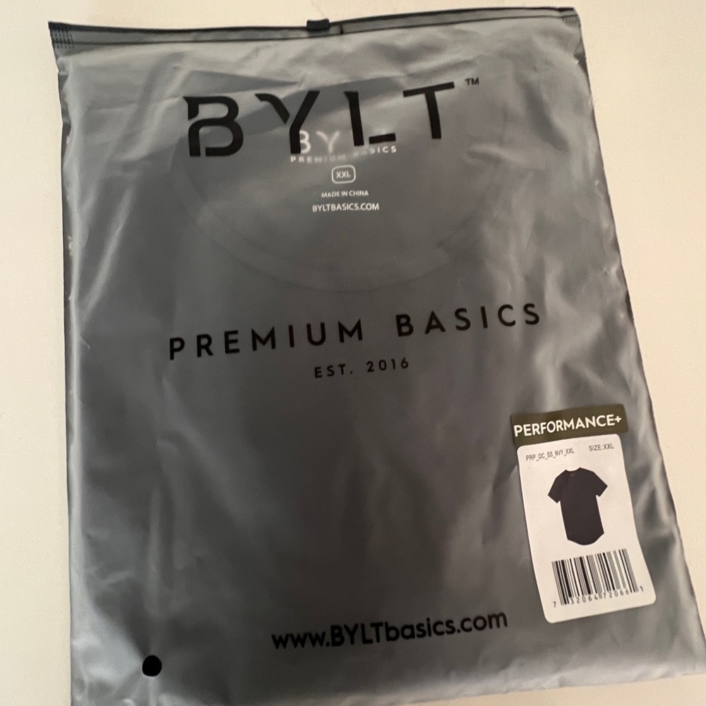 BYLT Performance Drop Cut Shirt, never opened, size XXL, black